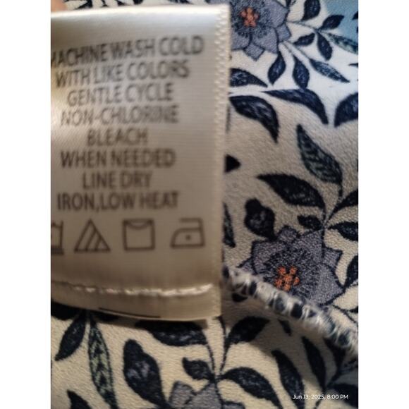 Max Studio Womens 2X Boho Flowy Peasant Floral Top Smocked Balloon Sleeve Flowy - Picture 9 of 11